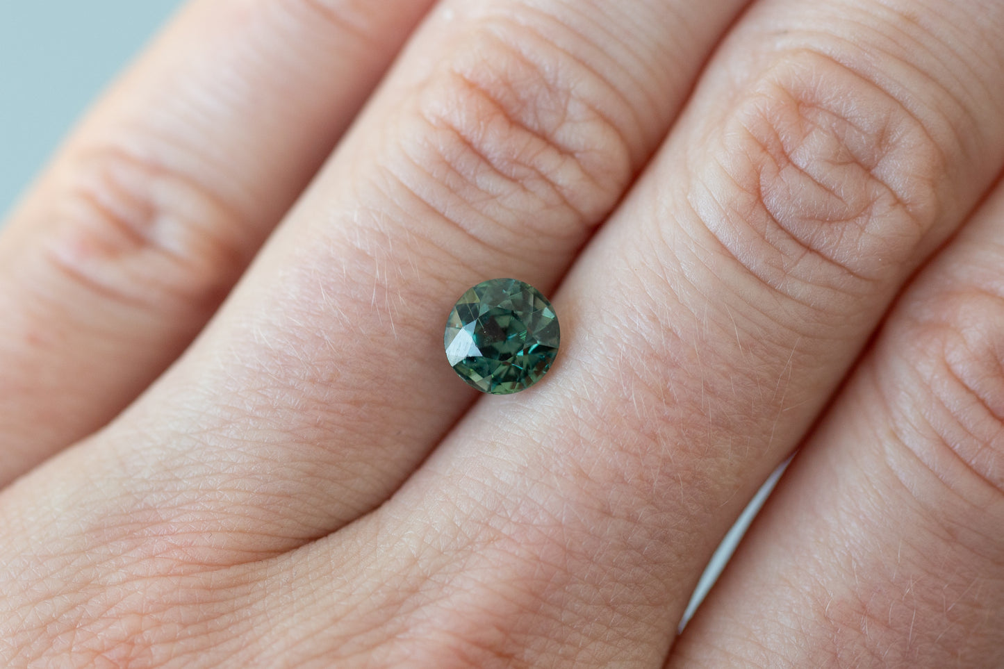 2.25ct Round Deep Teal Green Sapphire