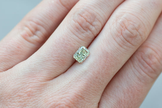 1.11ct Radiant Fancy Light Green Lab Diamond, VS1