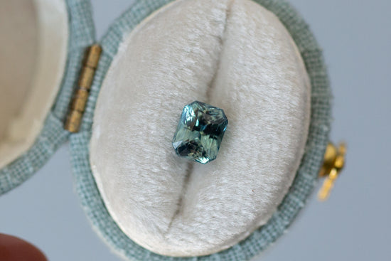 1.57ct Radiant Aqua Green Sapphire