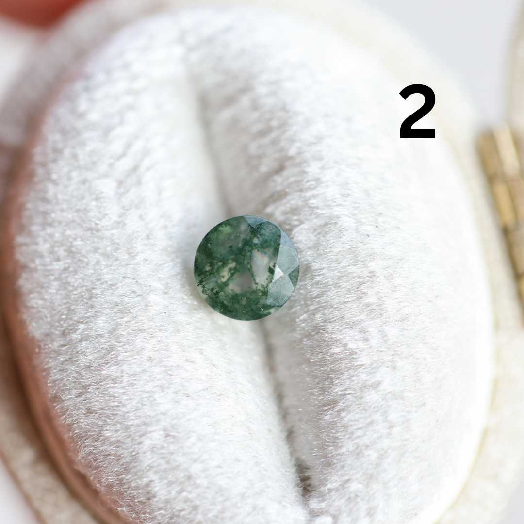RESTOCKED! Briar rose three stone with moss agate