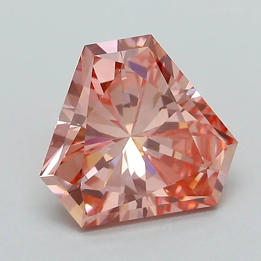 2.51ct Hexagonal Lab Grown Diamond (Colour Fancy Vivid Pink, Clarity VVS2, IGI Certified)