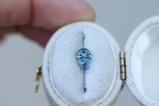 1.12ct pear blue sapphire, Starbrite cut by John Dyer