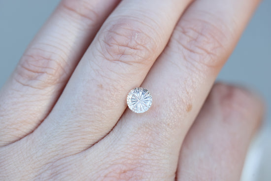 1.94ct round white sapphire, Starbrite cut by John Dyer