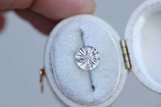 2.14ct round light pink sapphire, Starbrite cut by John Dyer