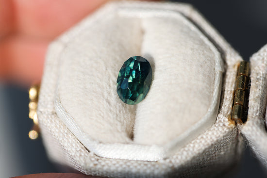 1.65ct oval teal blue sapphire - Regal Radiant cut by John Dyer