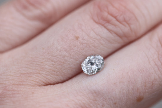 1.01ct oval salt and pepper diamond