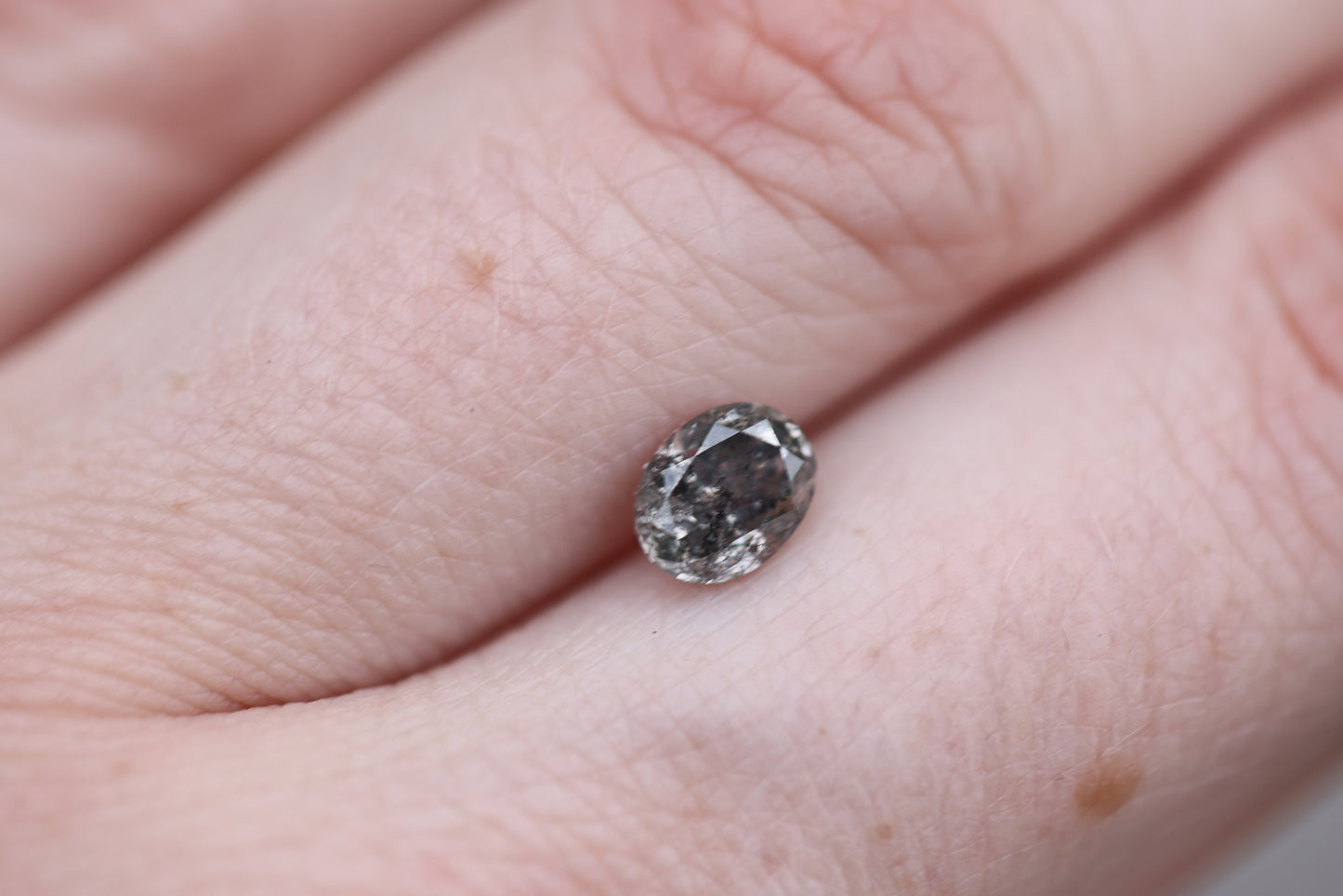 Load image into Gallery viewer, .9ct oval salt and pepper diamond

