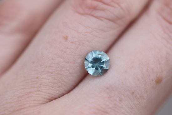 1.33ct round opaque teal blue sapphire