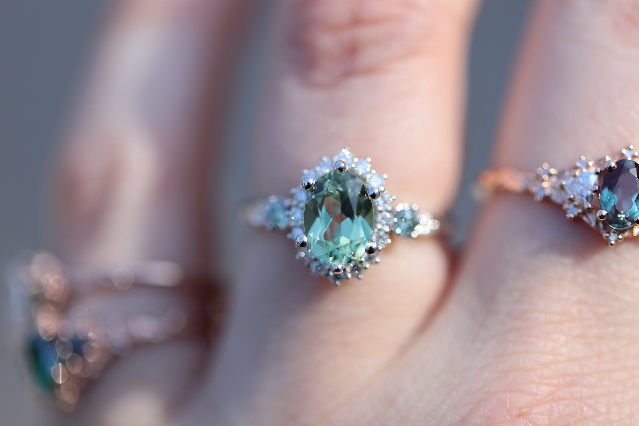 Ready to ship, Size 5.75 18k white Ash setting – Oore Jewelry