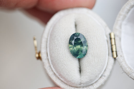 2.6ct oval opaque teal sapphire