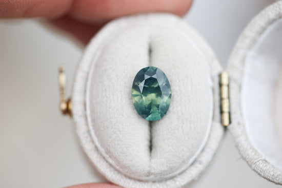 2.6ct oval opaque teal sapphire