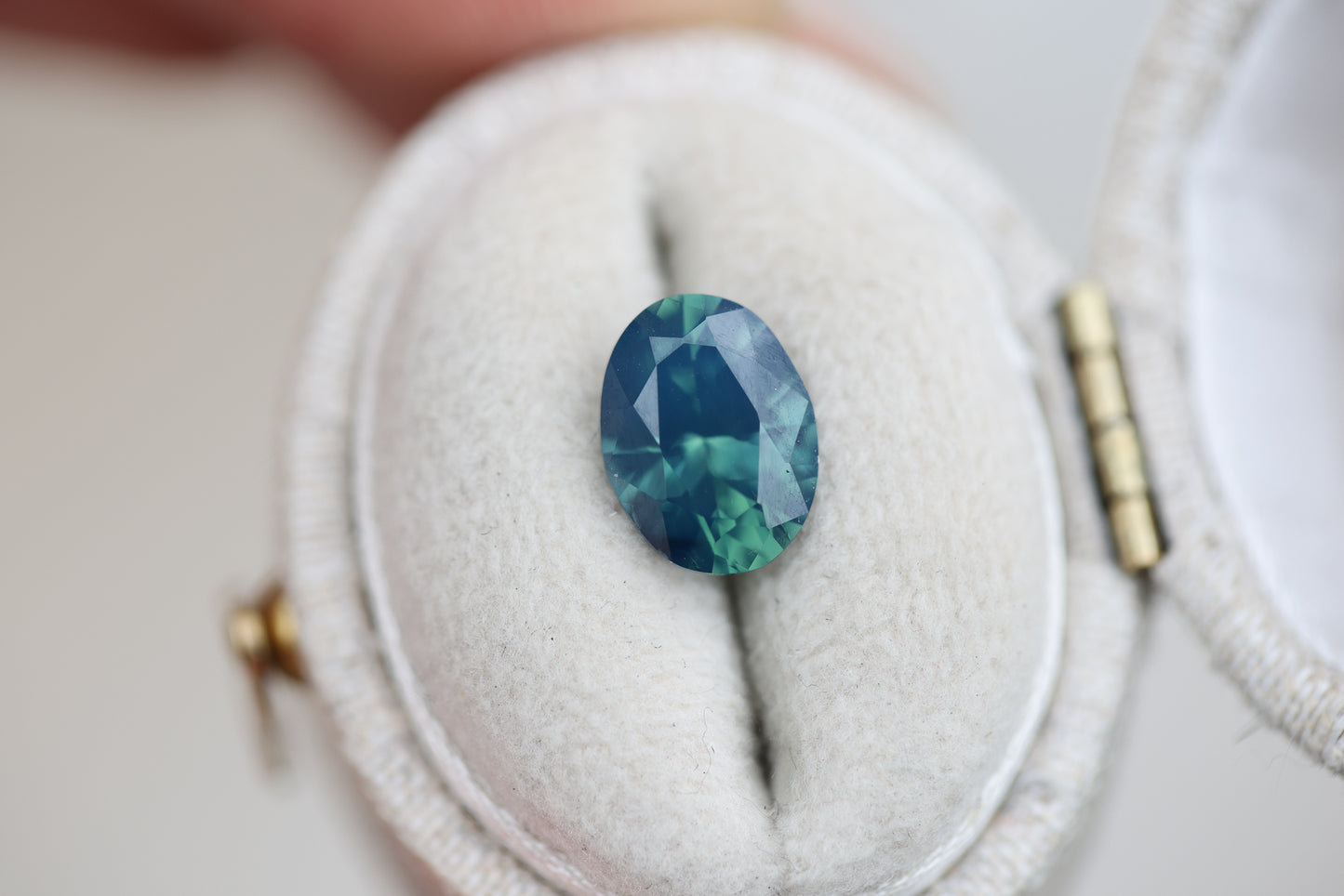 2.35ct oval opaque blue teal sapphire