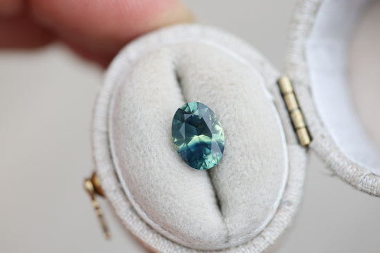 2.27ct oval blue teal opaque sapphire