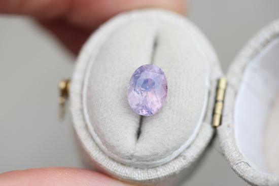 3.54ct oval opalescent light lavender pink sapphire