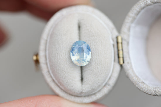2.52ct oval opalescent light blue sapphire