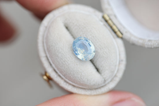 2.52ct oval opalescent light blue sapphire