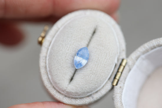 Load image into Gallery viewer, 1.24ct marquise opalescent light blue sapphire
