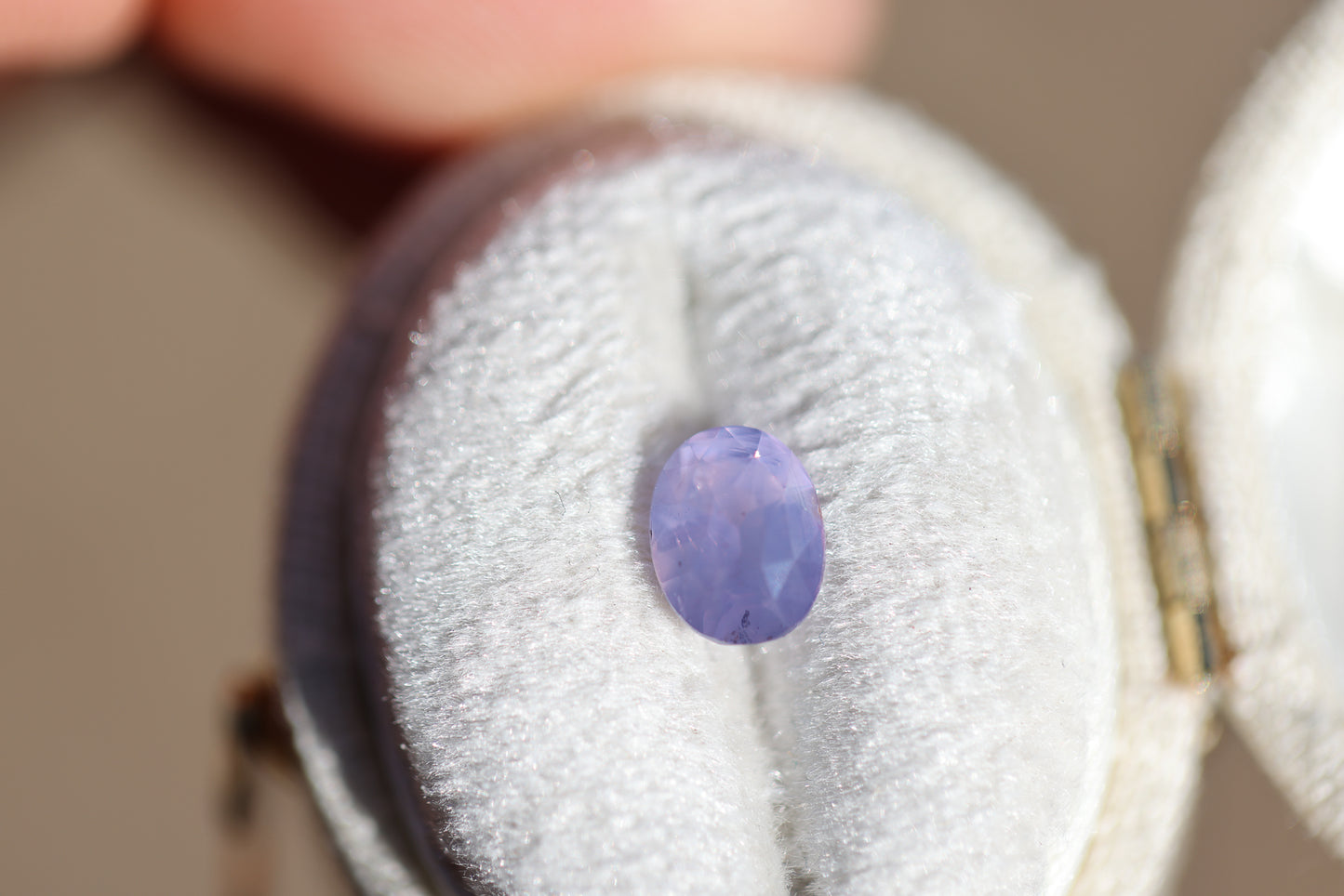 1.2ct oval opalescent lavender sapphire