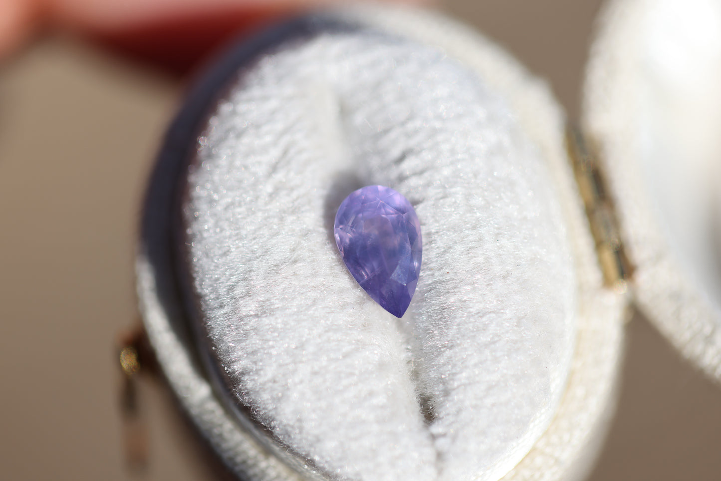 1.05ct pear opalescent purple sapphire