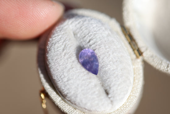 1.05ct pear opalescent purple sapphire