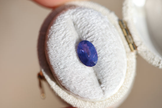 1.21ct oval opalescent purple sapphire