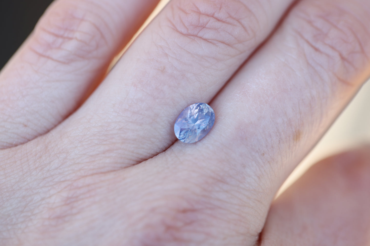 1.64ct oval opalescent lavender sapphire