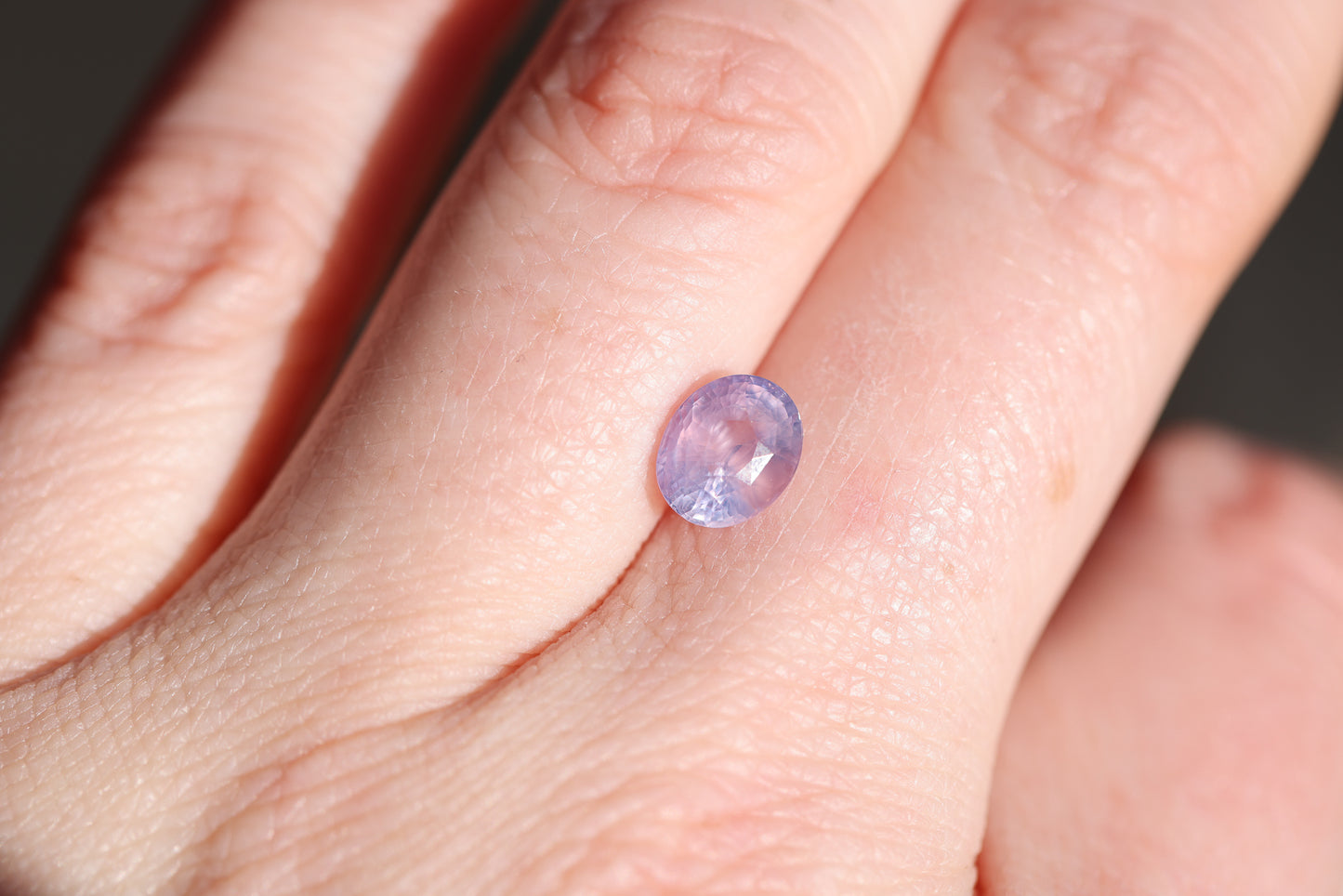 2.01ct oval opalescent pinky lavender sapphire