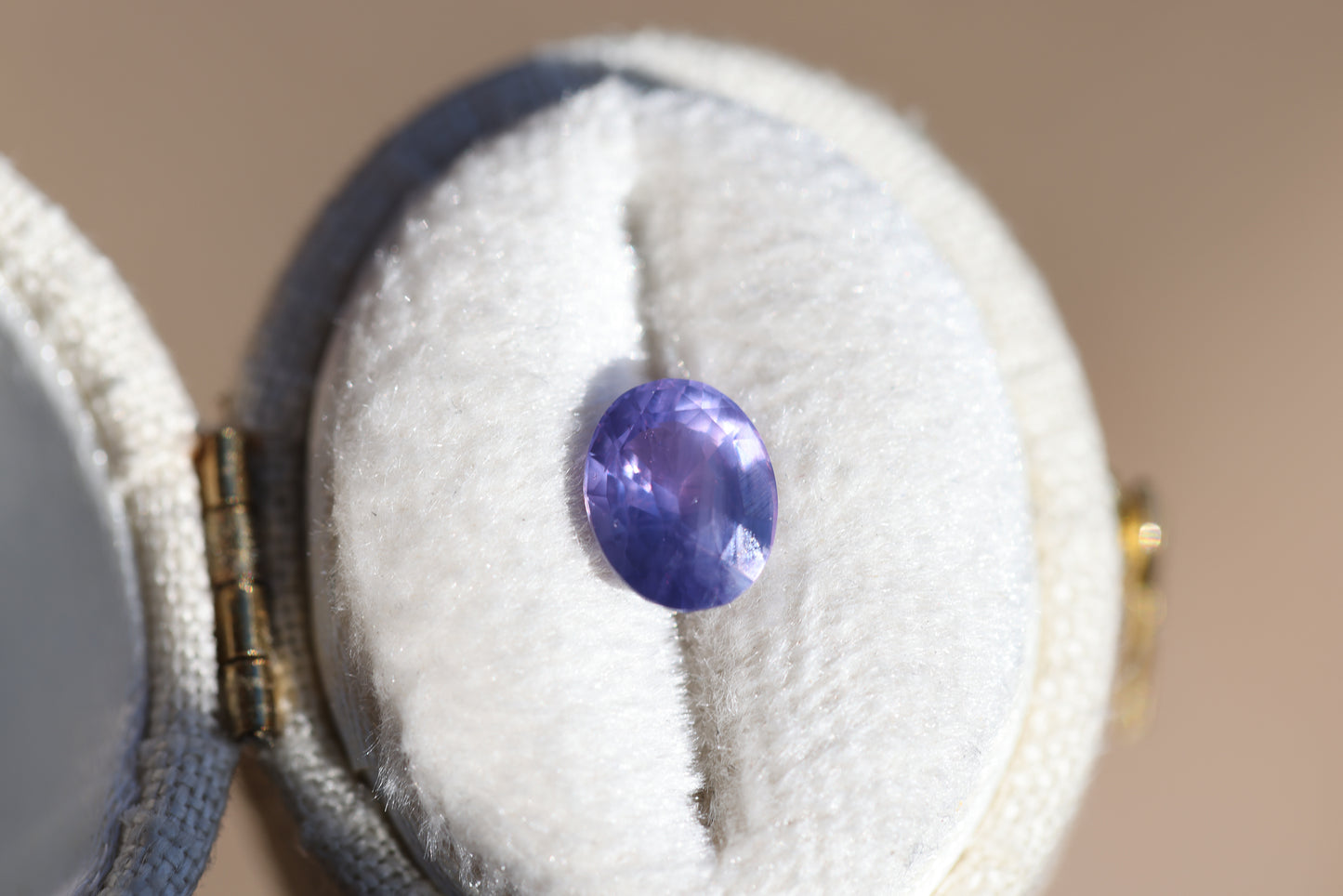 1.53ct oval opalescent purple blue sapphire