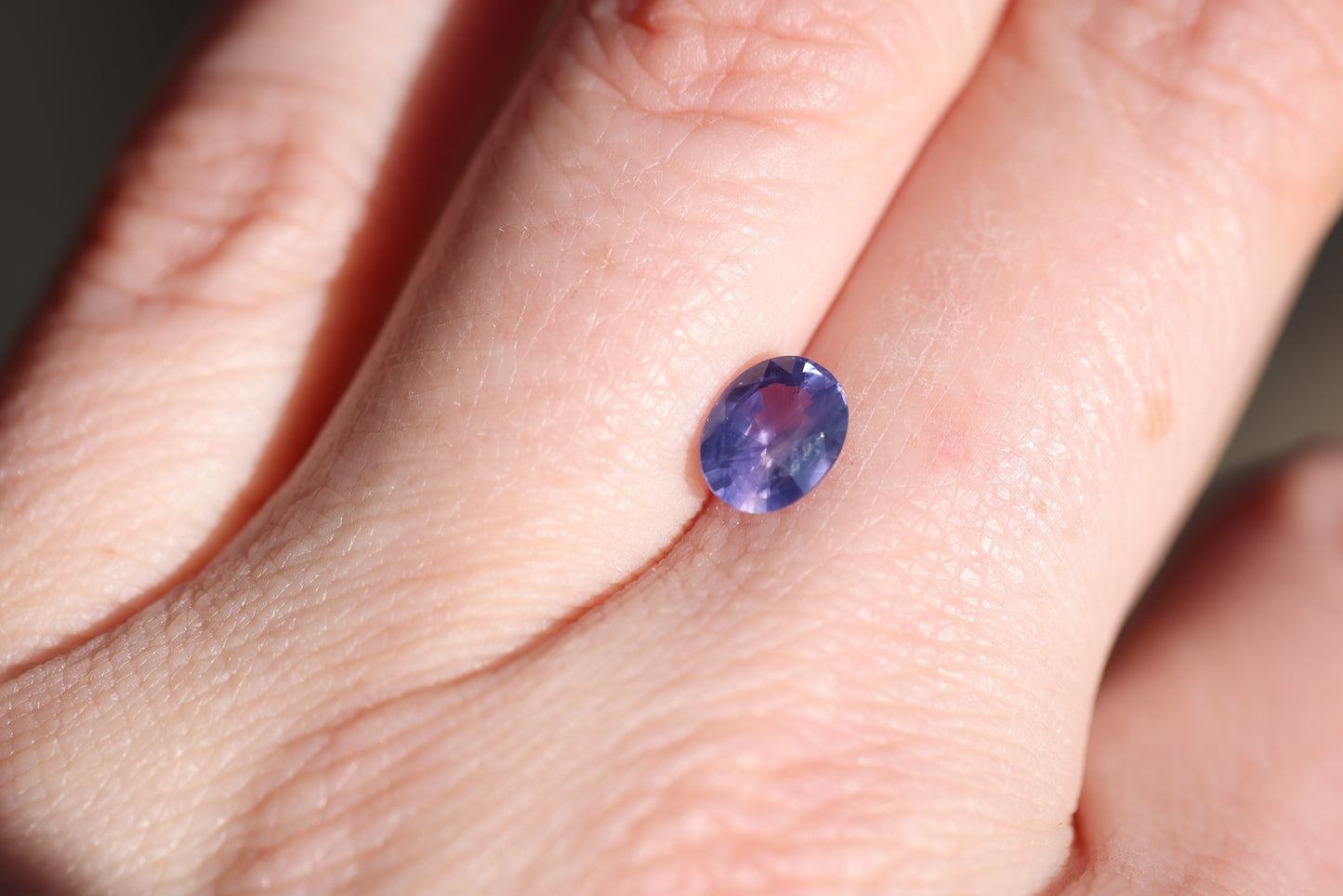 1.53ct oval opalescent purple blue sapphire
