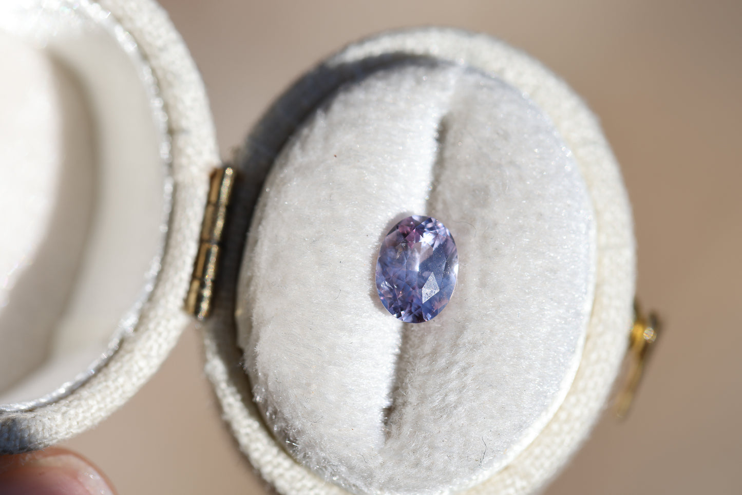 1.08ct oval opalescent lavender sapphire