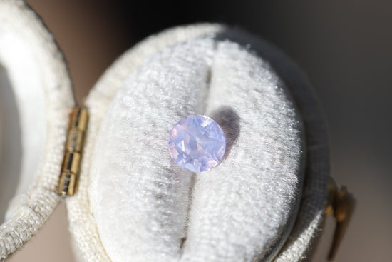 1.33ct round opalescent light pink sapphire