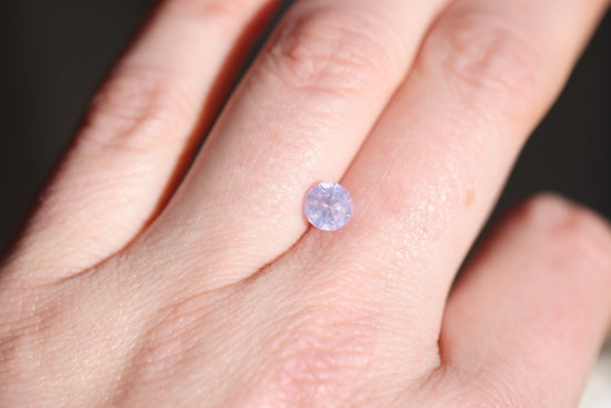 1.33ct round opalescent light pink sapphire