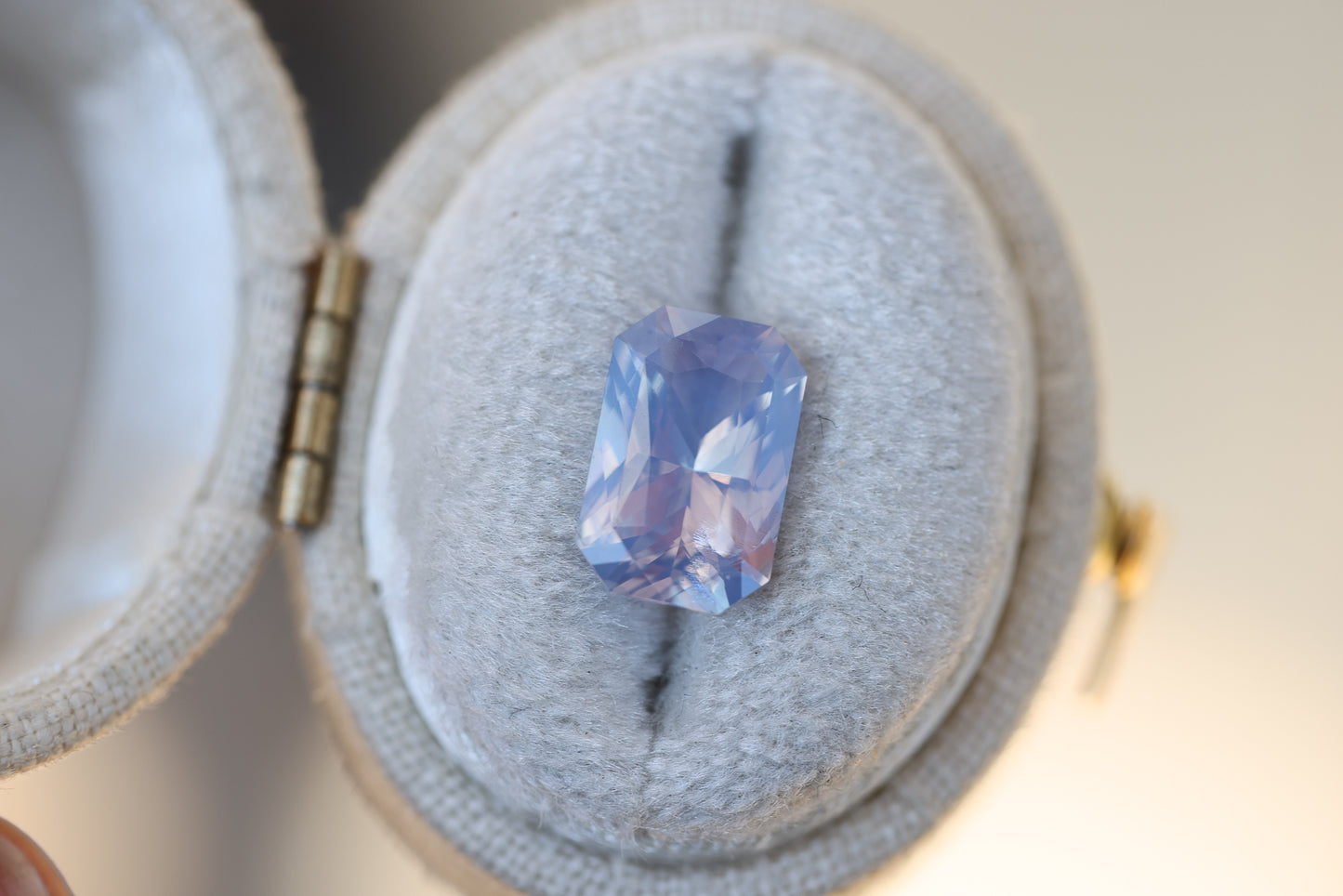 ON HOLD 2.63ct rectangle opalescent lavender sapphire