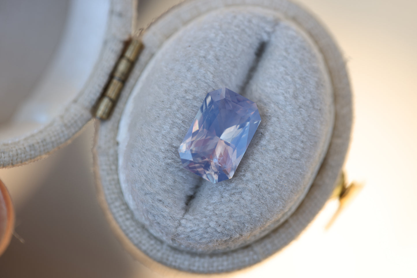 ON HOLD 2.63ct rectangle opalescent lavender sapphire