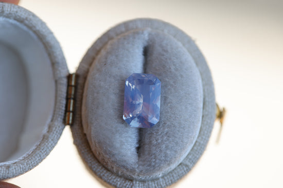 ON HOLD 2.63ct rectangle opalescent lavender sapphire