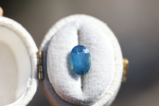 2.63ct oval opalescent blue teal sapphire