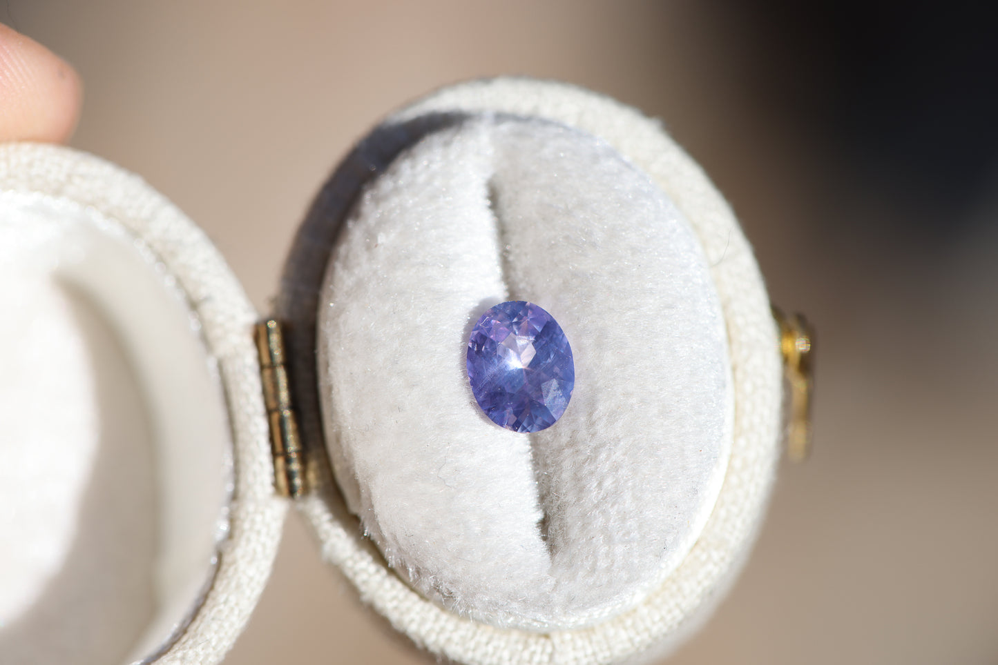 1.11ct oval opalescent purple sapphire