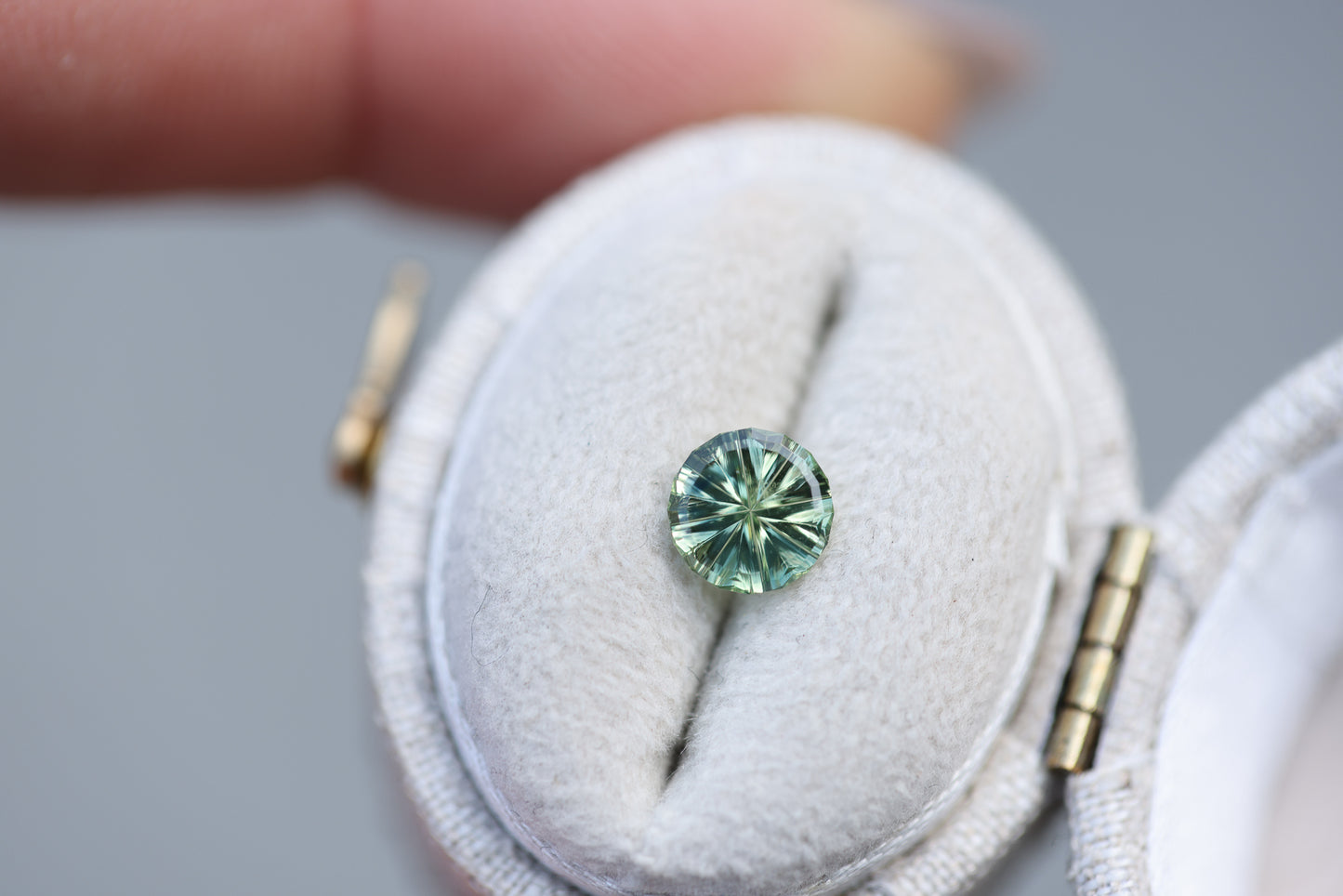 .71ct round teal green sapphire- Starbrite cut by John Dyer