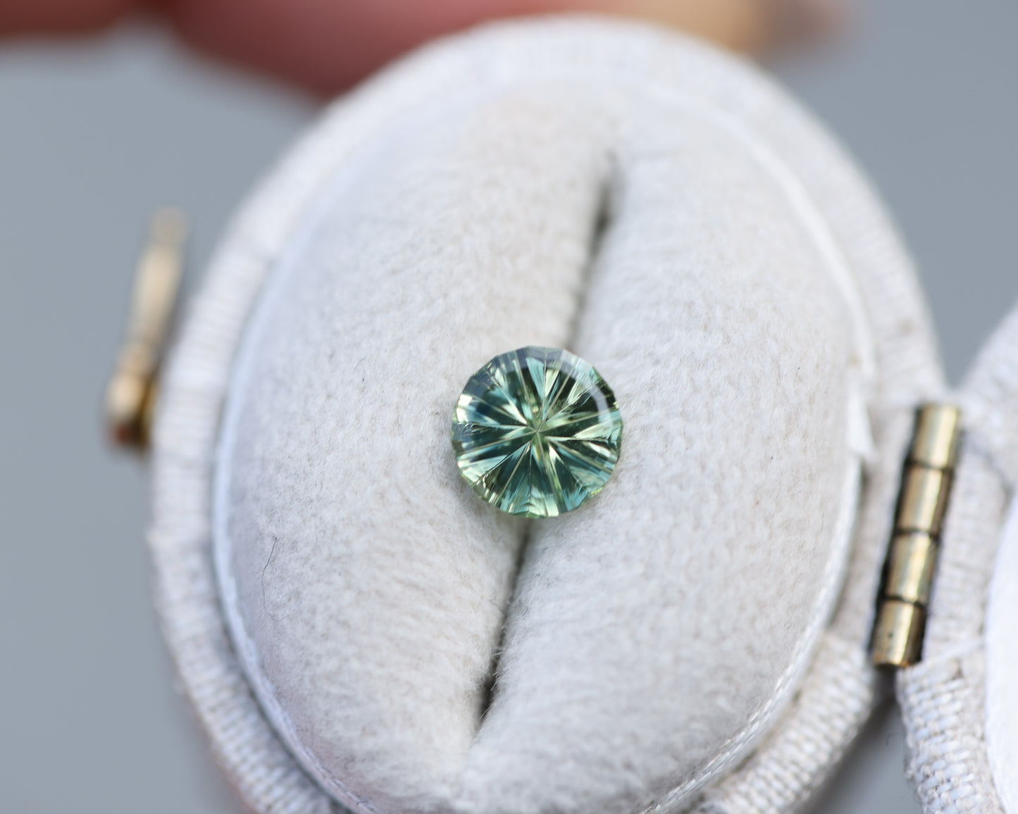.71ct round teal green sapphire- Starbrite cut by John Dyer