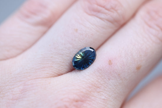 1.54ct oval blue yellow parti sapphire- Starbrite cut by John Dyer