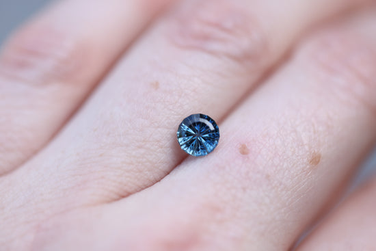 1.22ct round blue Montana sapphire- Starbrite cut by John Dyer