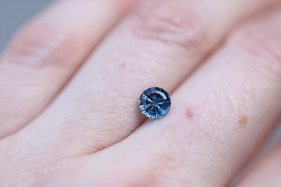 1.22ct round blue Montana sapphire- Starbrite cut by John Dyer
