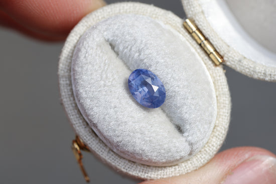 1.5ct oval opalescent blue sapphire