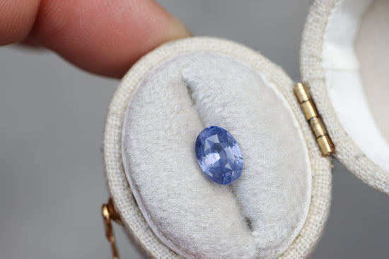 1.5ct oval opalescent blue sapphire