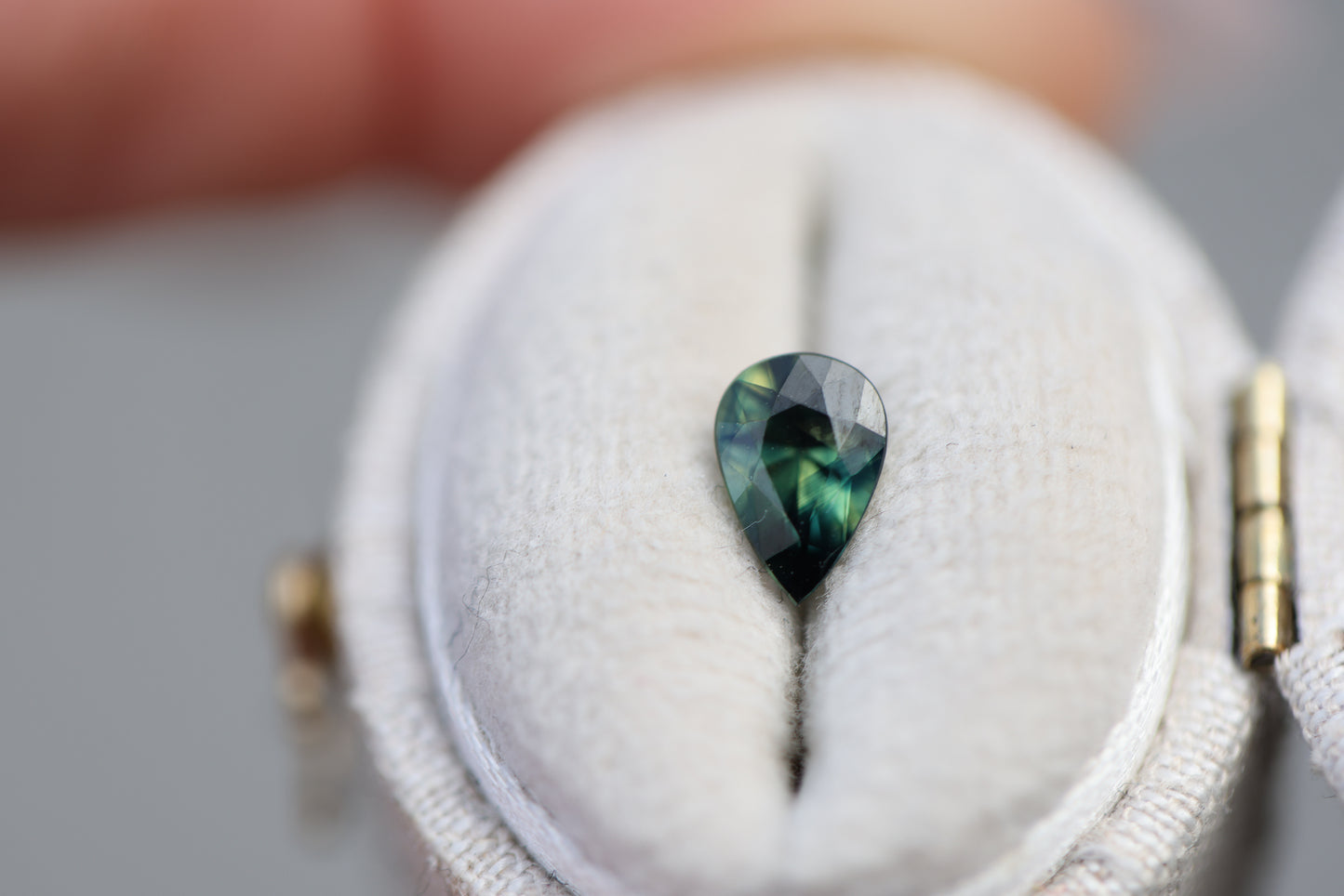 .94ct pear darker green blue sapphire