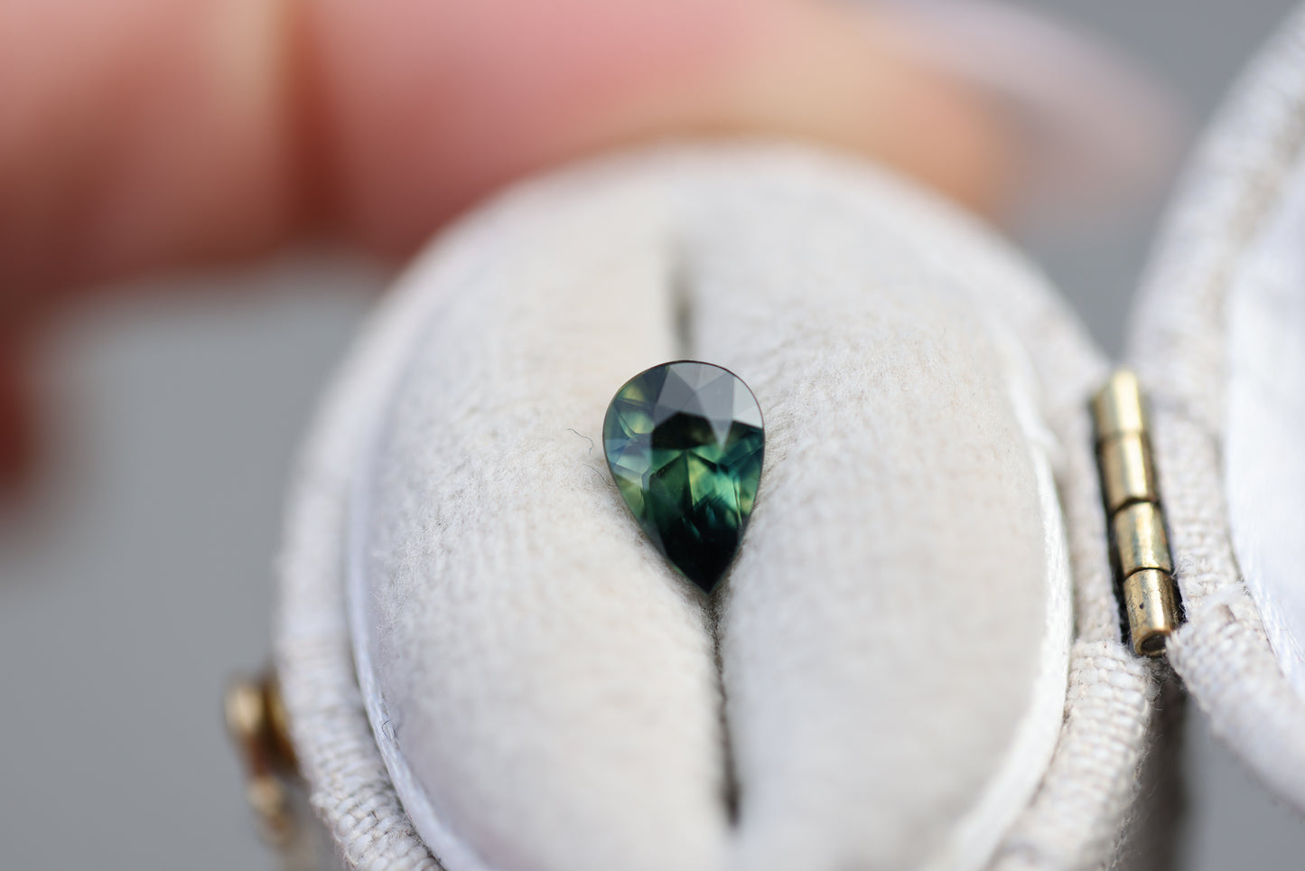 .94ct pear darker green blue sapphire