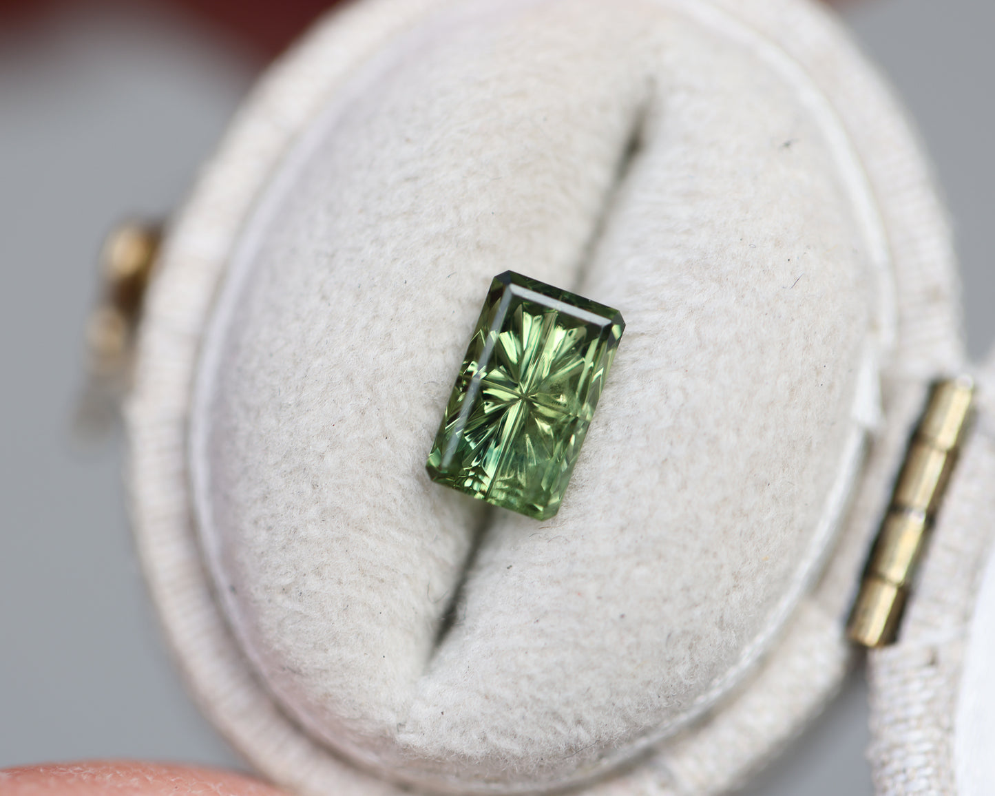 1.28ct rectangle green sapphire - Starbrite cut by John Dyer