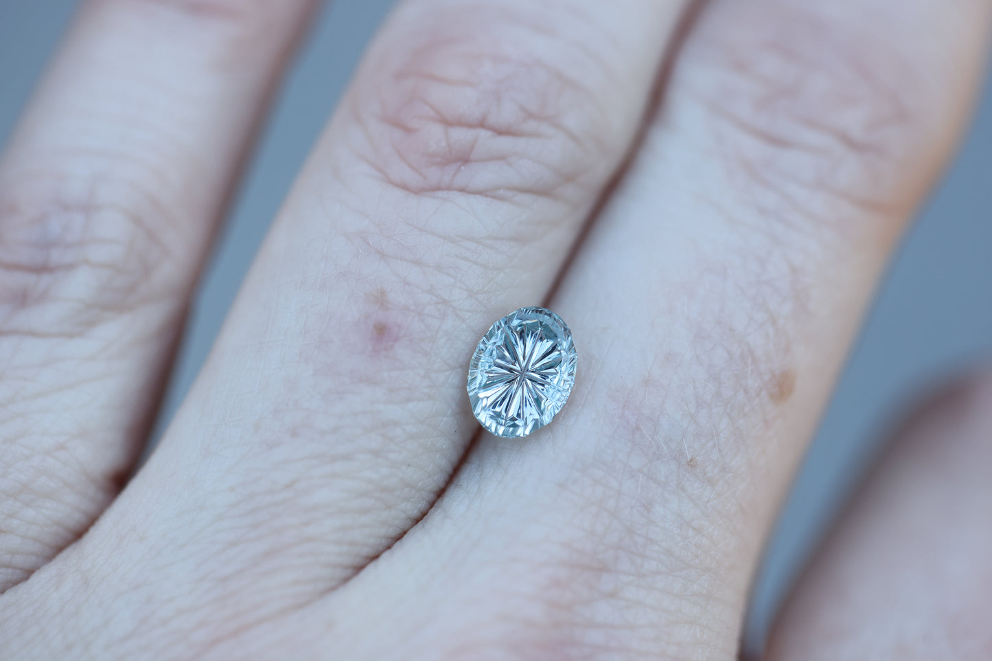 1.78ct  oval light blue sapphire, Starbrite cut by John Dyer