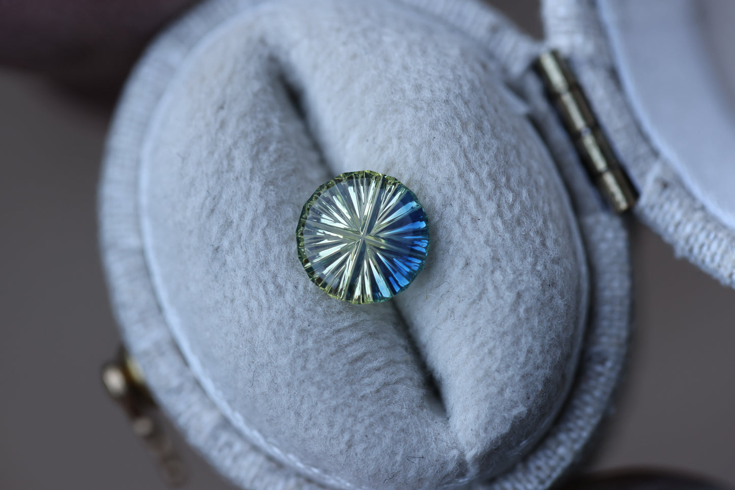 .97ct round parti yellow blue sapphire - Starbrite cut by John Dyer