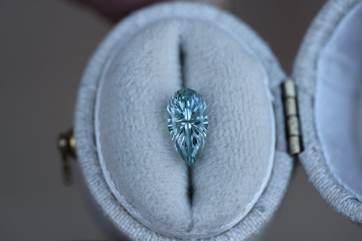 1.57ct pear light blue sapphire - Starbrite cut by John Dyer